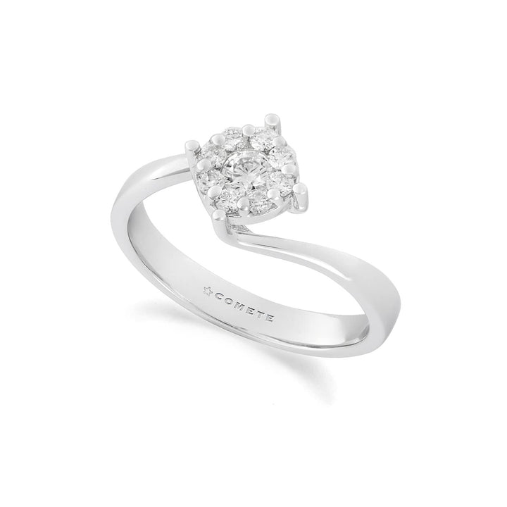 Comete-Ring aus 750‰ Weißgold und weißen Diamanten ANB2758