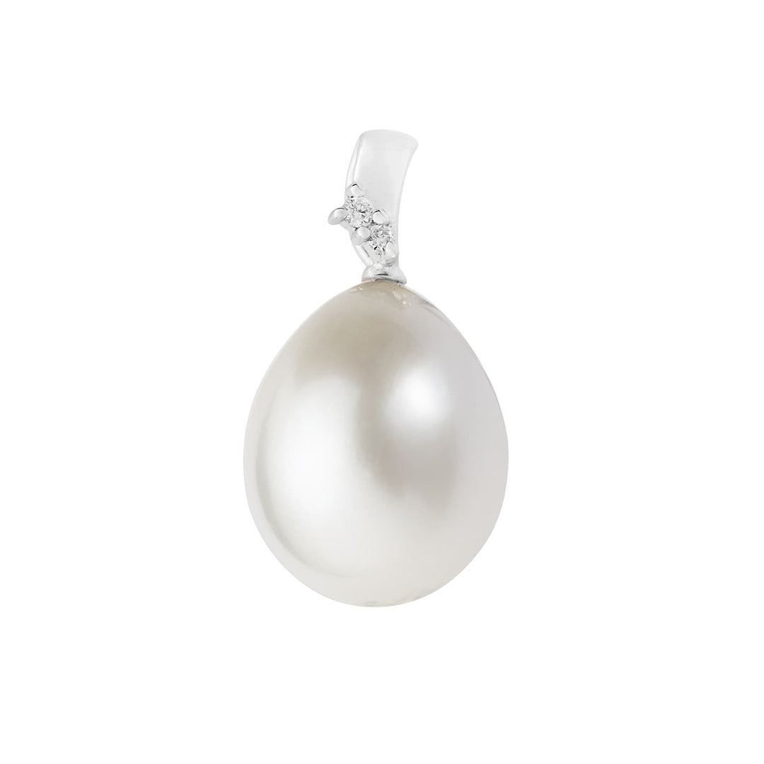 Pendentif Comete en or blanc 750‰, diamant blanc et perle goutte COP268