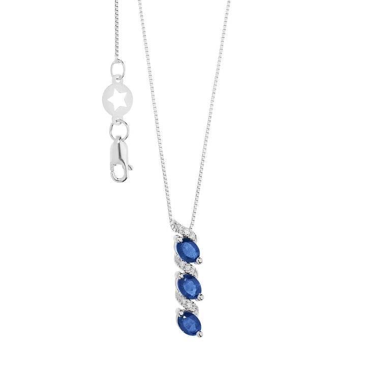 Comete Trilogy Halskette mit Saphiren und Diamanten GLB1637