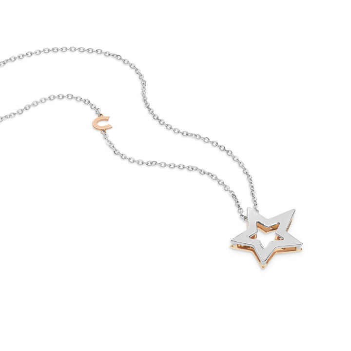 Comete ketting in wit- en roségoud met diamanten GLB1447