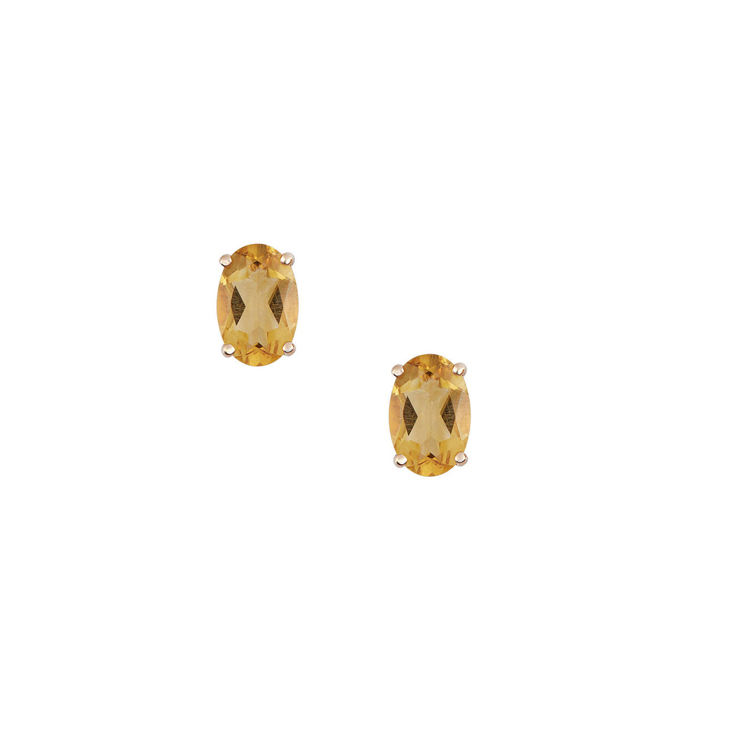 Comete-oorbellen in 750‰ roségoud en ovale citrien ORB1113