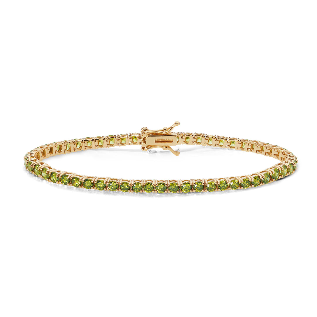 Comets Tennis in Gelbsilber und Peridot-Zirkonen BRA239M16