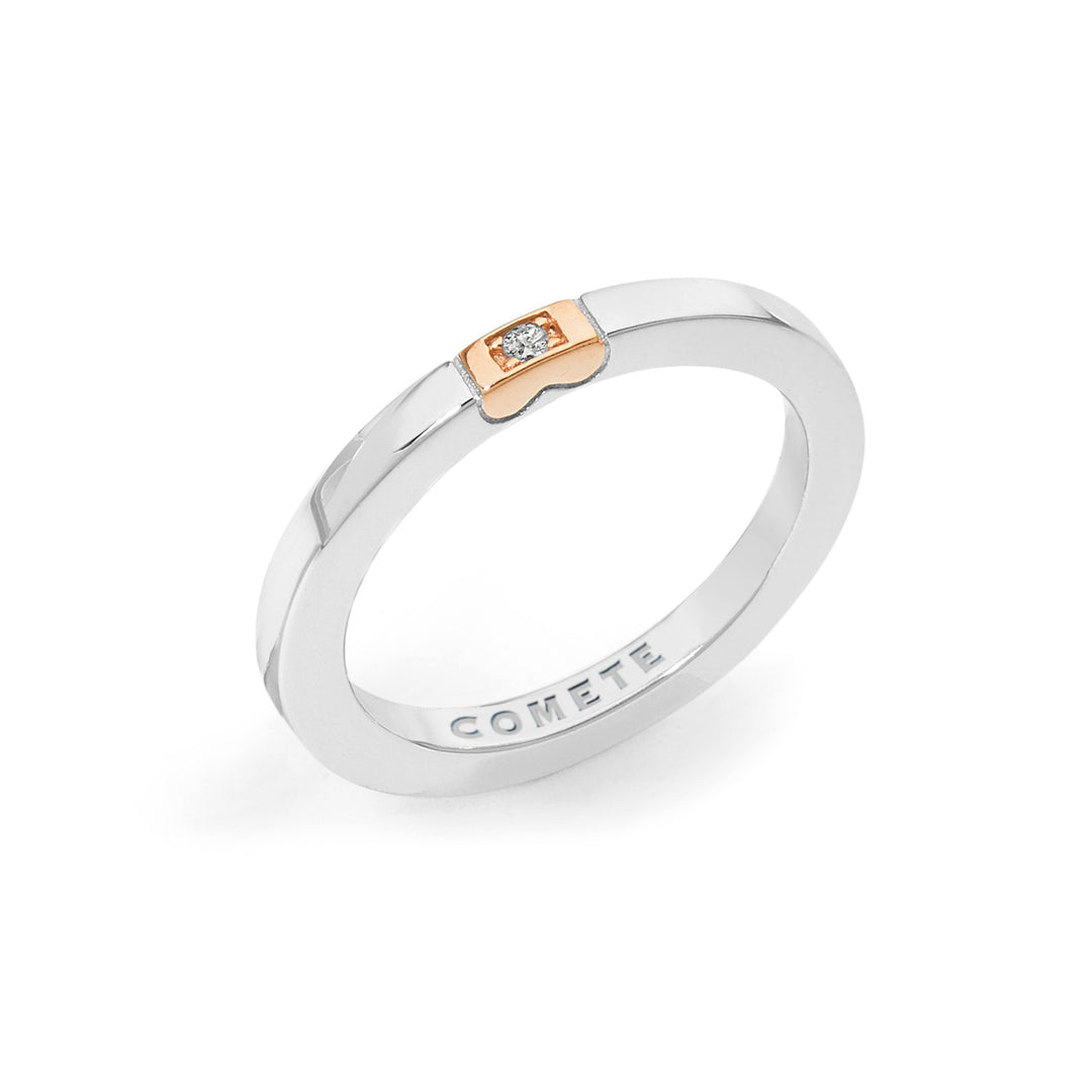 Comete zilveren damesring roze hart ANG106M9