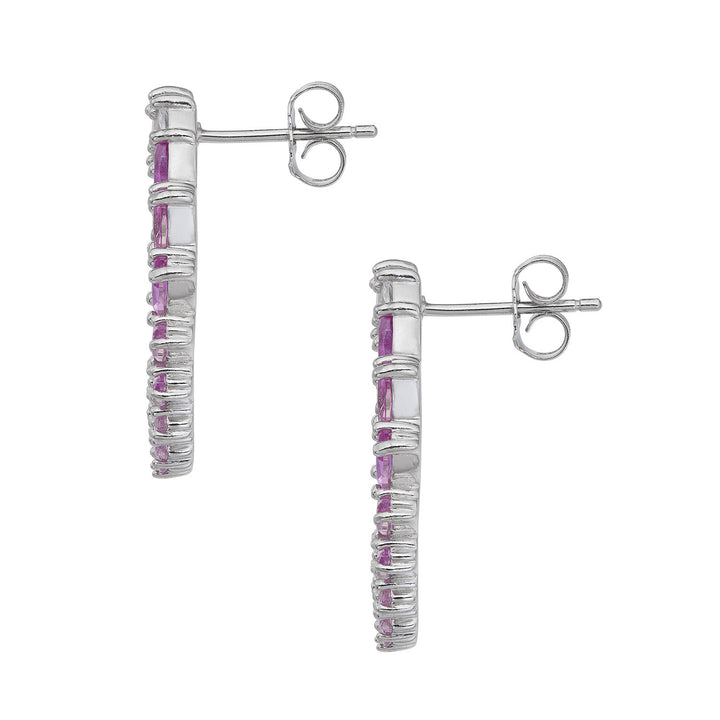 Comete-Ohrringe aus Silber und Degradè-Rosa-Zirkonen ORA203