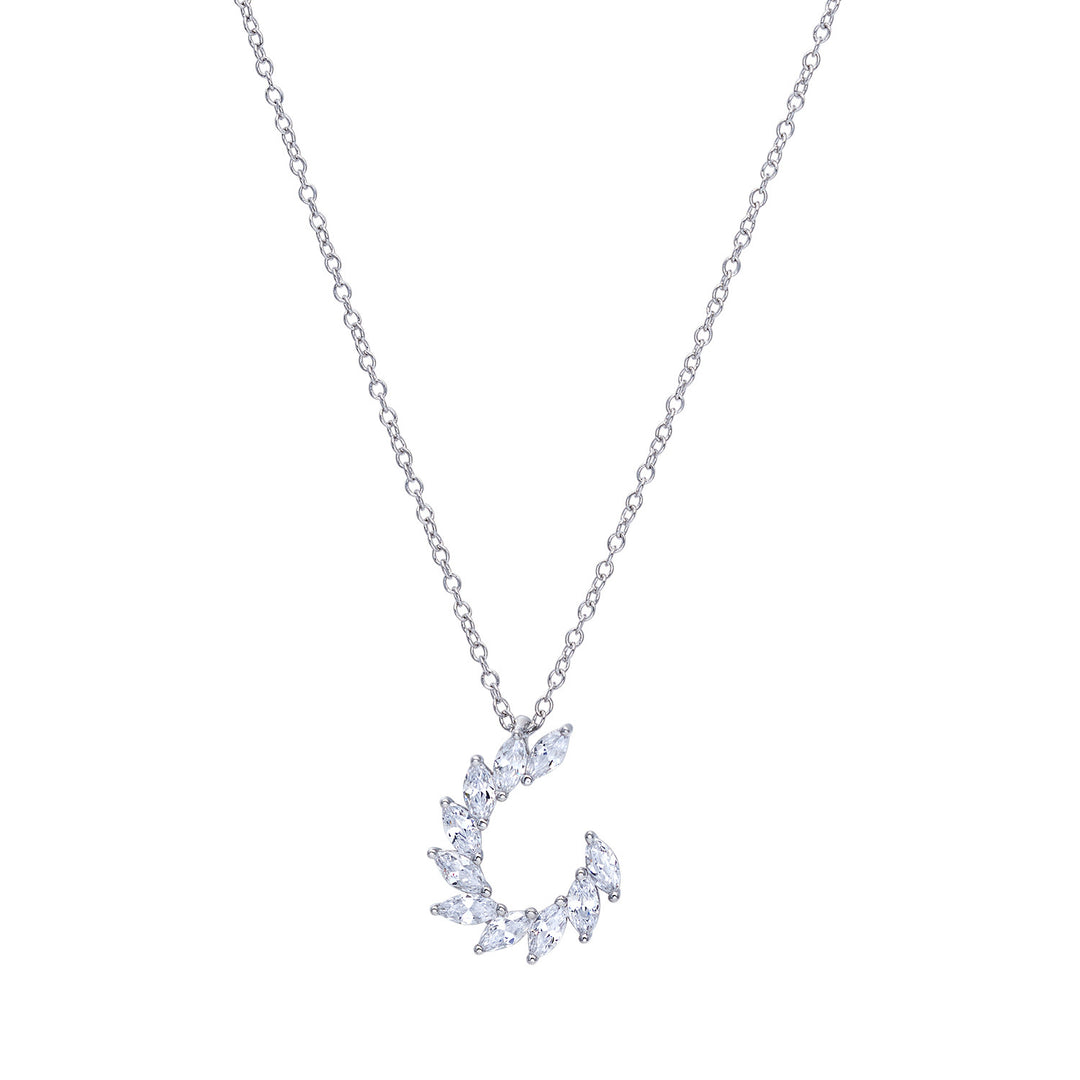 Comete-halsketting in 925‰ zilver en witte zirkonen GLA259