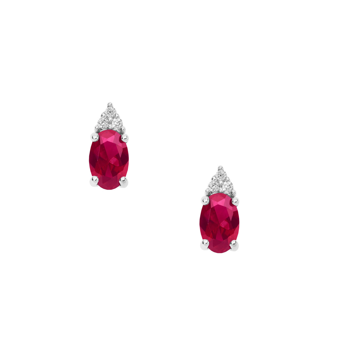 Comete-Ohrringe aus Gold, Diamanten und ovalem Rubin ORB1070