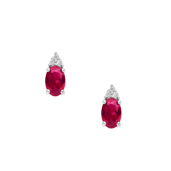 Comete-Ohrringe aus Gold, Diamanten und ovalem Rubin ORB1070