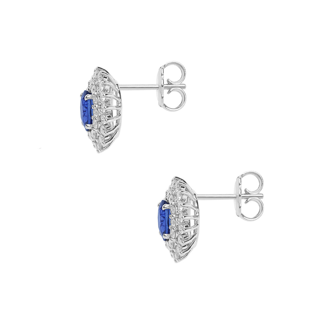 Comete-Goldohrringe mit Diamanten und ovalen blauen Saphiren ORB1056