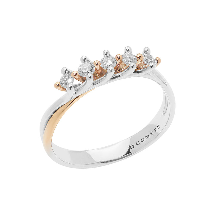 Comete-Ring aus Rosé- und Weißgold mit Diamanten ANB2660