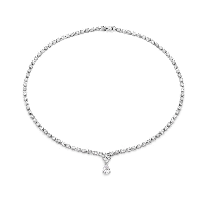 Comete-halsketting in 925‰ zilver en witte zirkonen GLA265