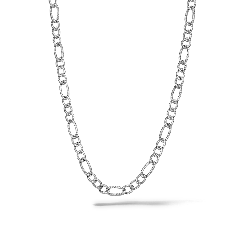 Collier Comete en argent 925‰ rhodié, zircons blancs UGL766