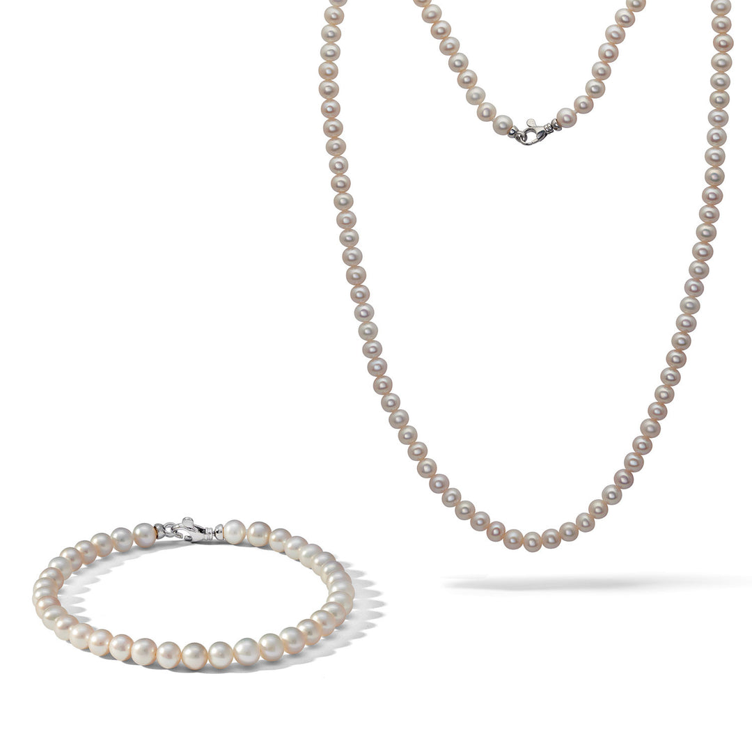 Comete Halskette und Armband aus Silber mit Zuchtperlen KIT741M501177