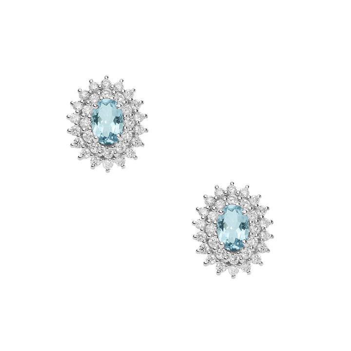 Comete-Ohrringe aus Gold, Diamanten, Aquamarin, oval ORQ260