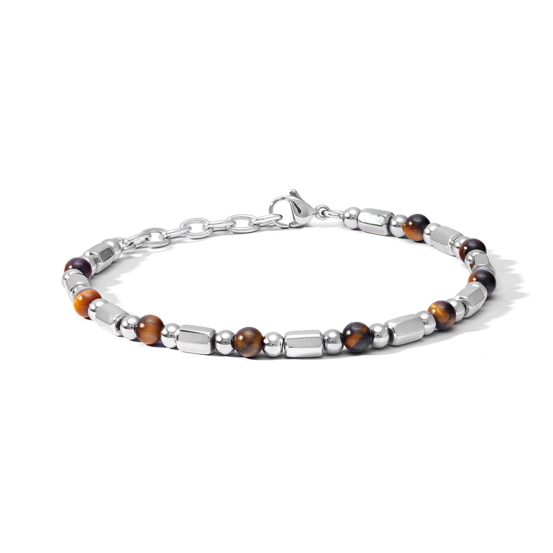 Comete stalen en tijgeroog armband UBR1194