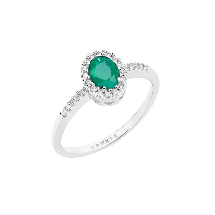 Comete-Ring aus Gold, Diamanten und ovalem Smaragd ANB2702S3