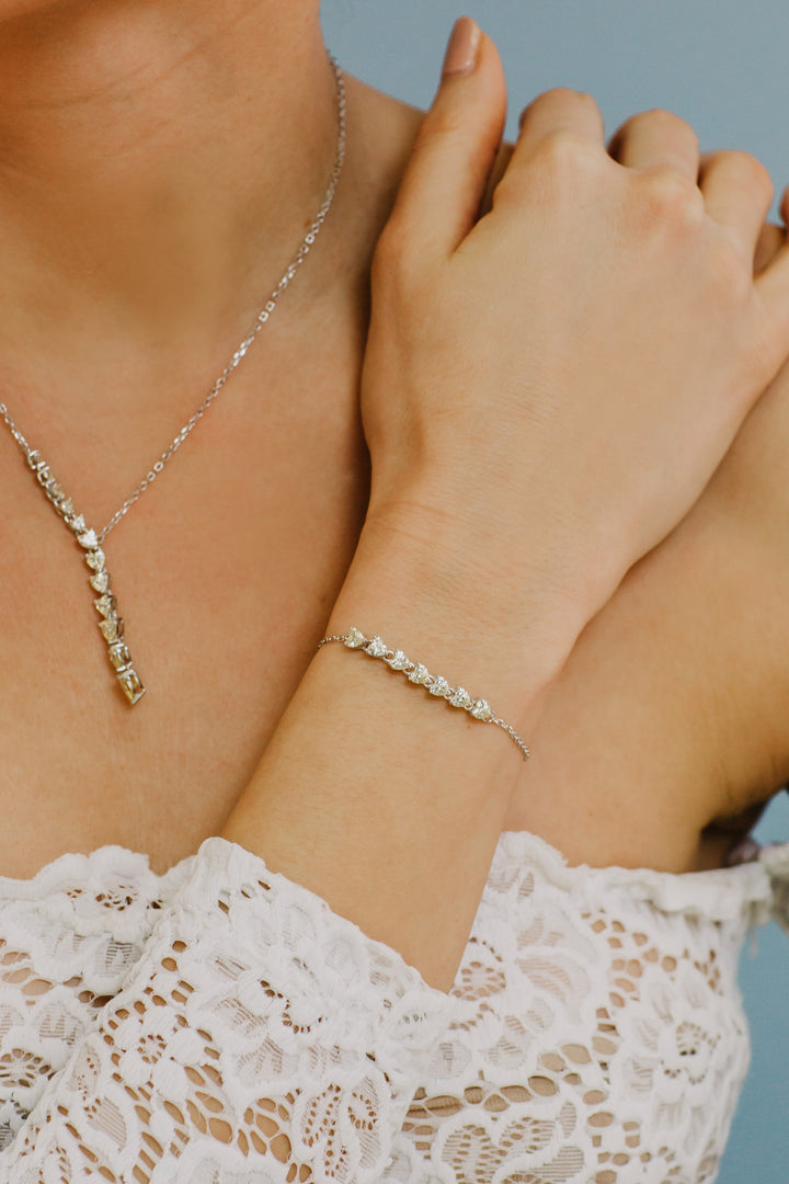 Comete hartenarmband in gedegradeerd zilver BRA234