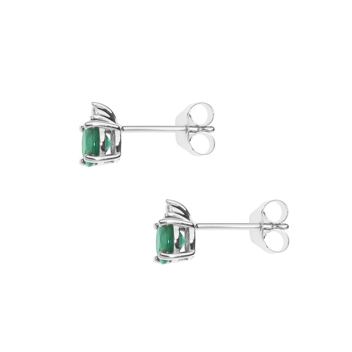 Comete Gold Earrings with Round Emeralds ORB964