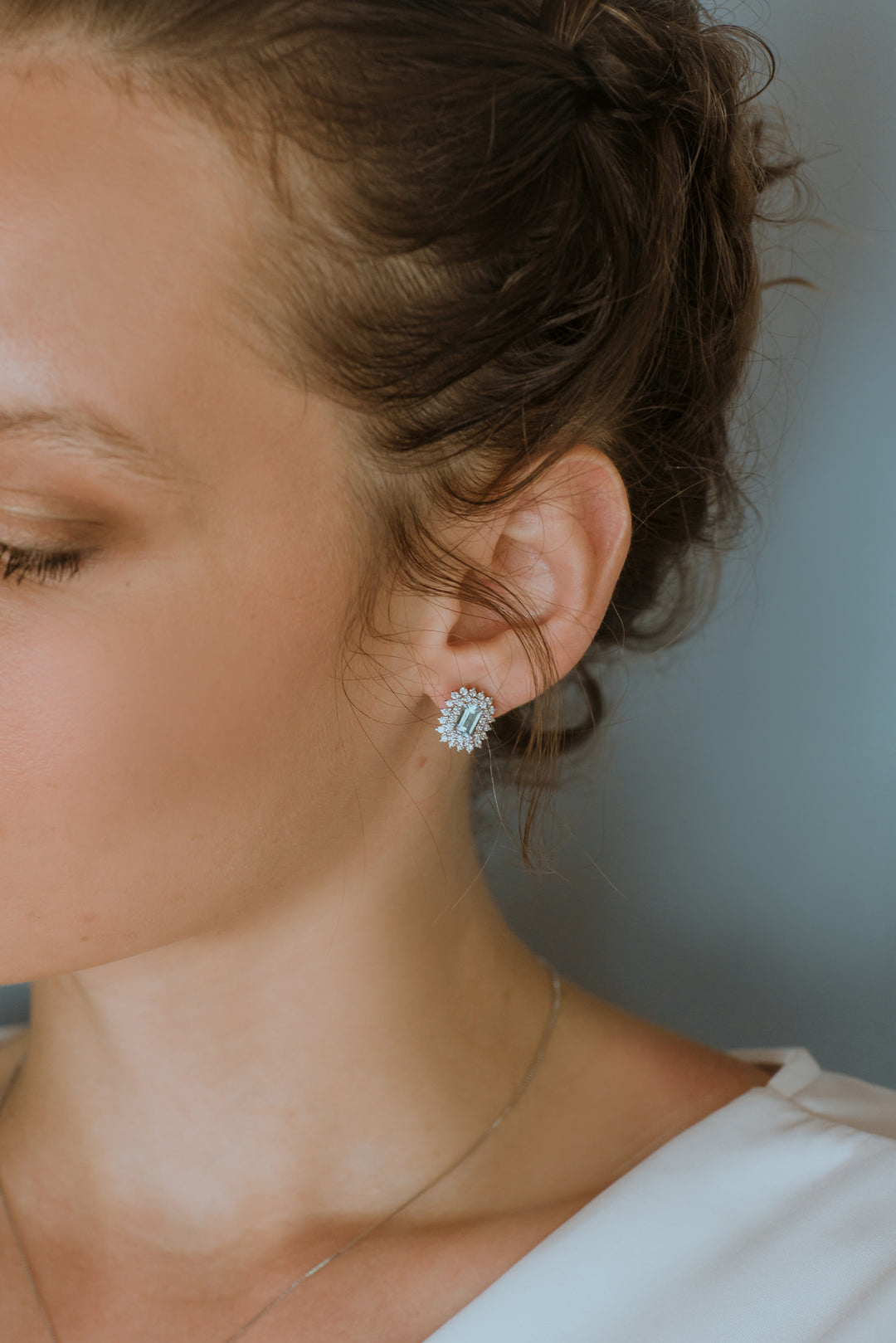 Comete-Ohrringe aus Gold, Diamanten und achteckigem Aquamarin ORQ261