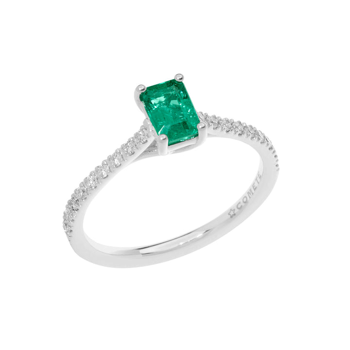 Comete gouden ring met diamanten en smaragd ANB2567