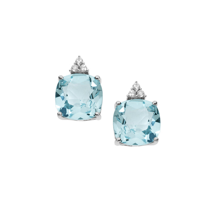 Comete oorbellen in goud en oude blauwe topaas ORB852