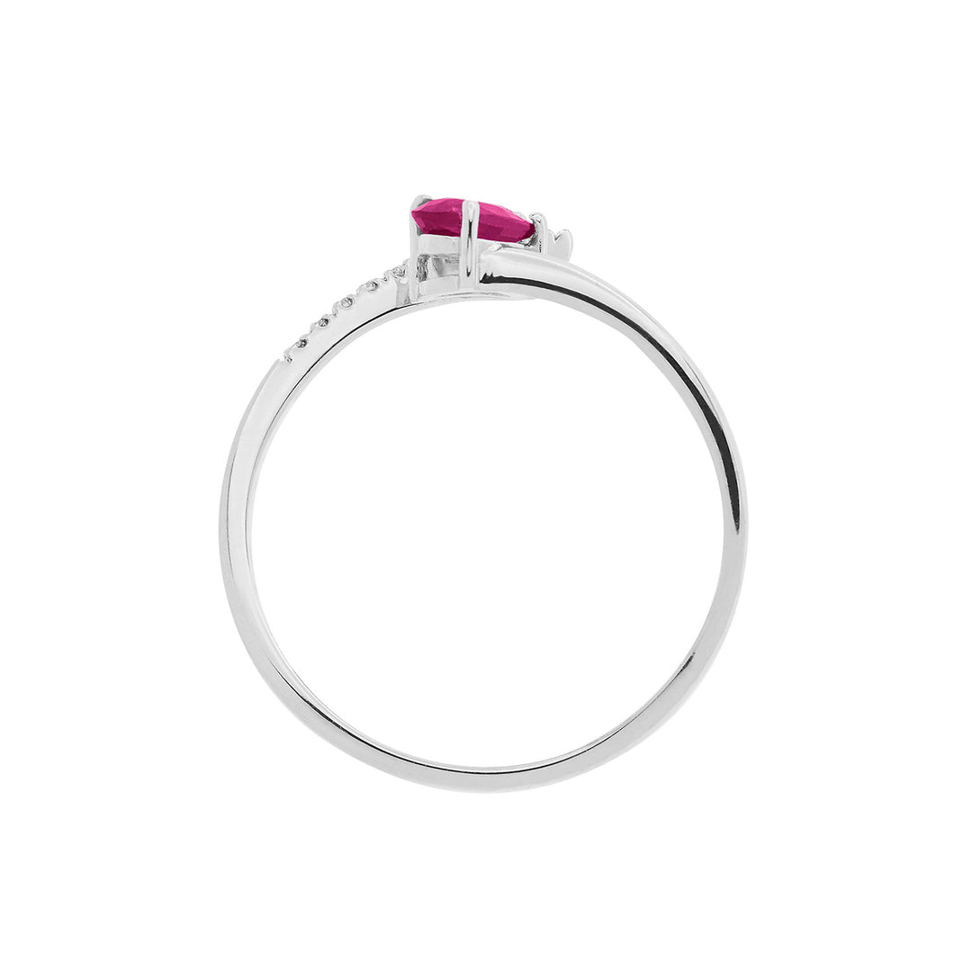 Comete-Goldring mit Diamanten und Rubintropfen ANB2630
