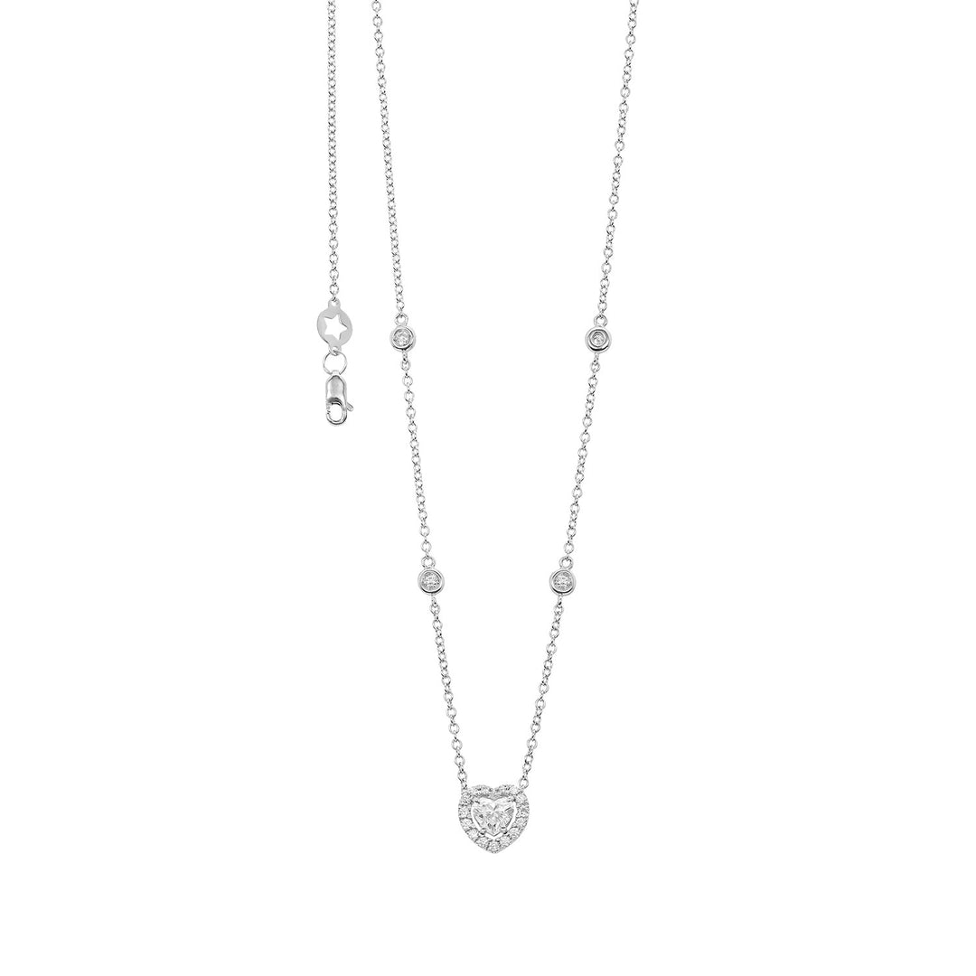 Collier Comete avec coeur en Or 750‰ et diamants blancs GLB1719