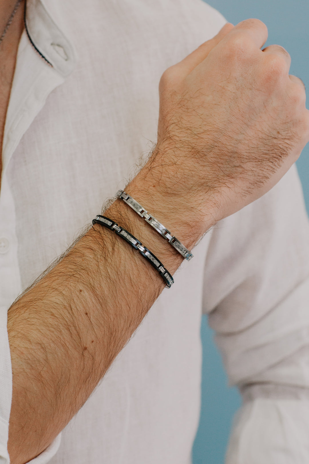 Comete Texture-Armband aus poliertem und satiniertem Stahl UBR980