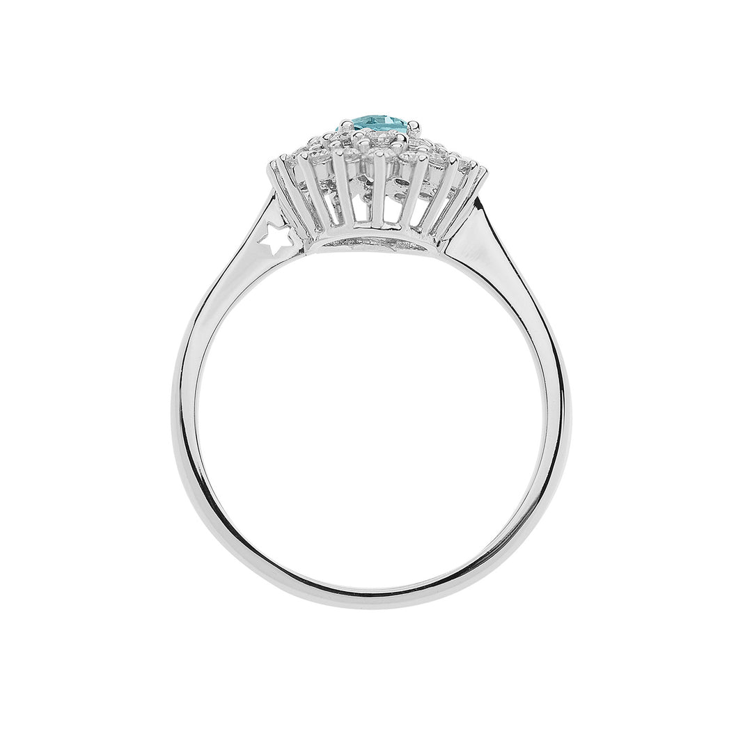 Comete Gouden Ring Diamanten Aquamarijn ovaal ANQ323