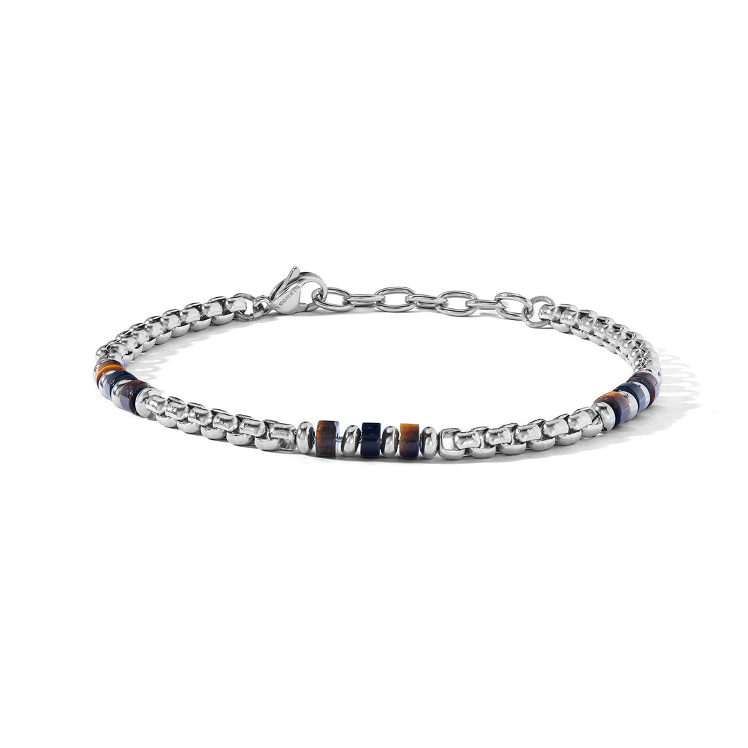 Comete-Armband aus Stahl, Tigerauge und schwarzem Onyx UBR1270