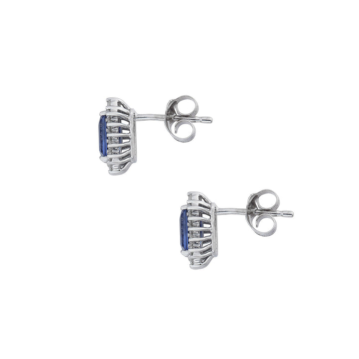 Comete-Ohrringe aus 750‰-Gold, Diamanten und achteckiger blauer Saphir ORB1106