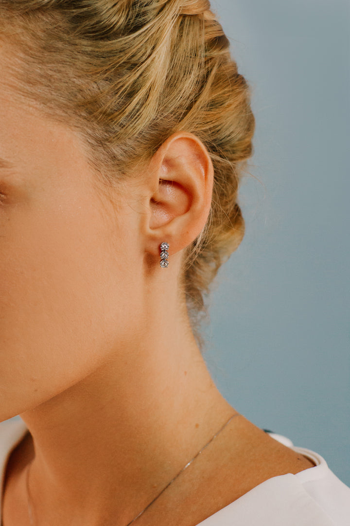 Comete Trilogy Earrings in Rose Gold with Diamonds ORB714