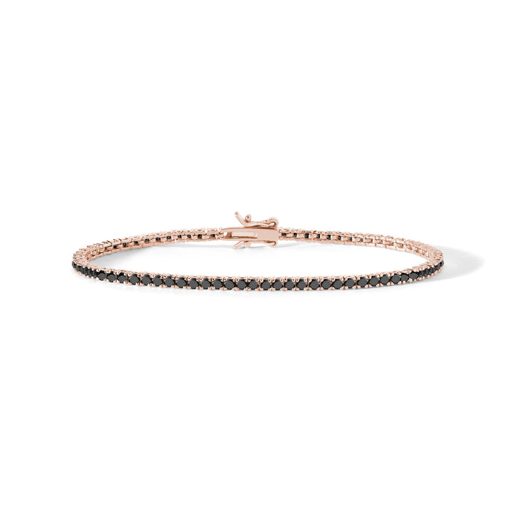 Comete Tennis in 925‰ rosé zilver en zwarte zirkonen UBR901M18