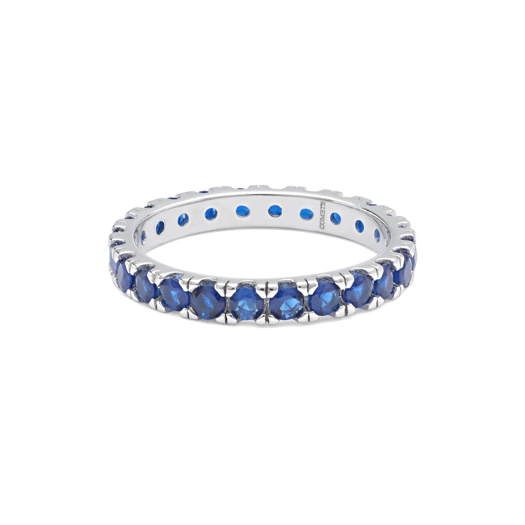 Comete-ring in zilver en blauwe zirkonen UAN124L