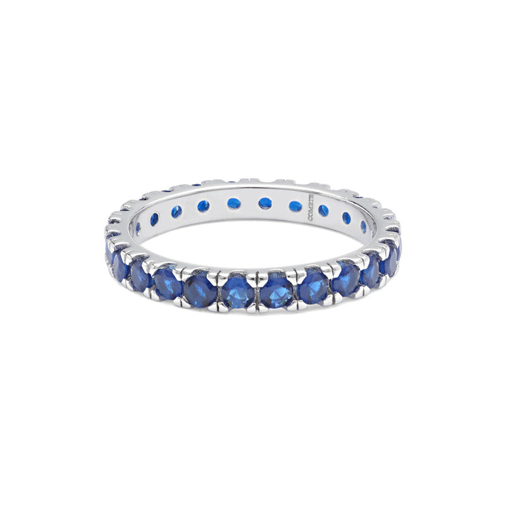 Comete-ring in zilver en blauwe zirkonen UAN124L