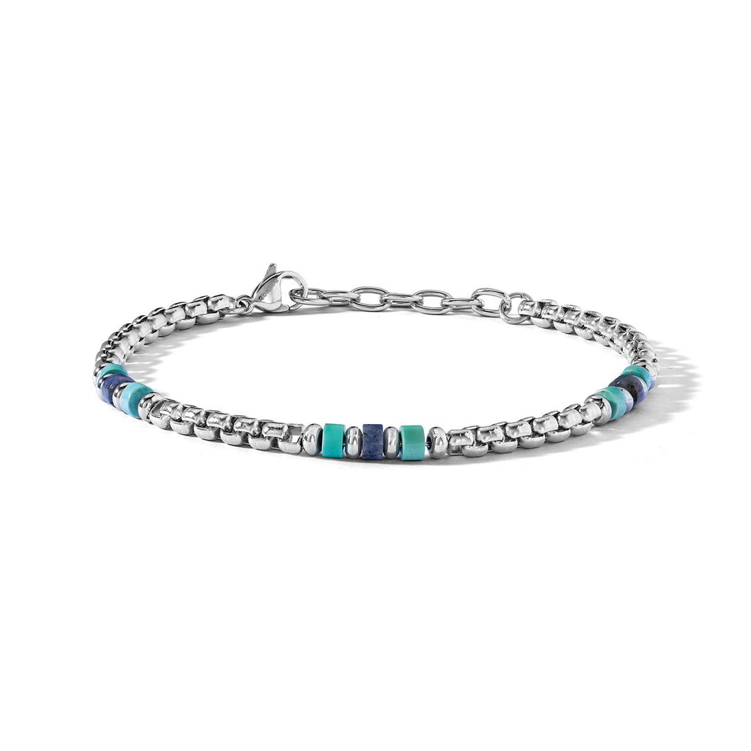Comete-armband van staal, turkoois en blauw sodaliet UBR1271