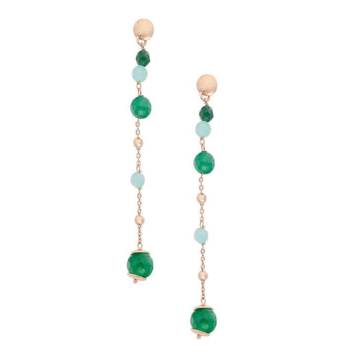 Comete-Ohrringe aus 925‰ Silber mit farbigem Achat, Jade und Quarz ORA220