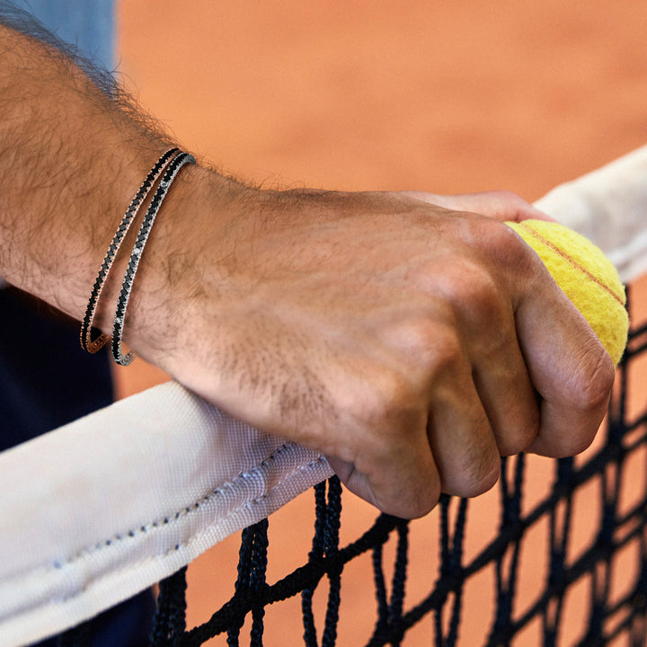 Comete Tennis in 925‰ Silver and UBR900 black and white zircons