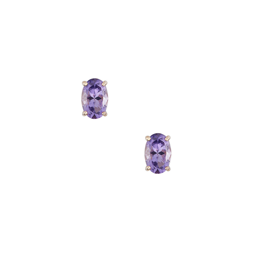 Comete ovale oorbellen in 750‰ roségoud en amethist ORB1111