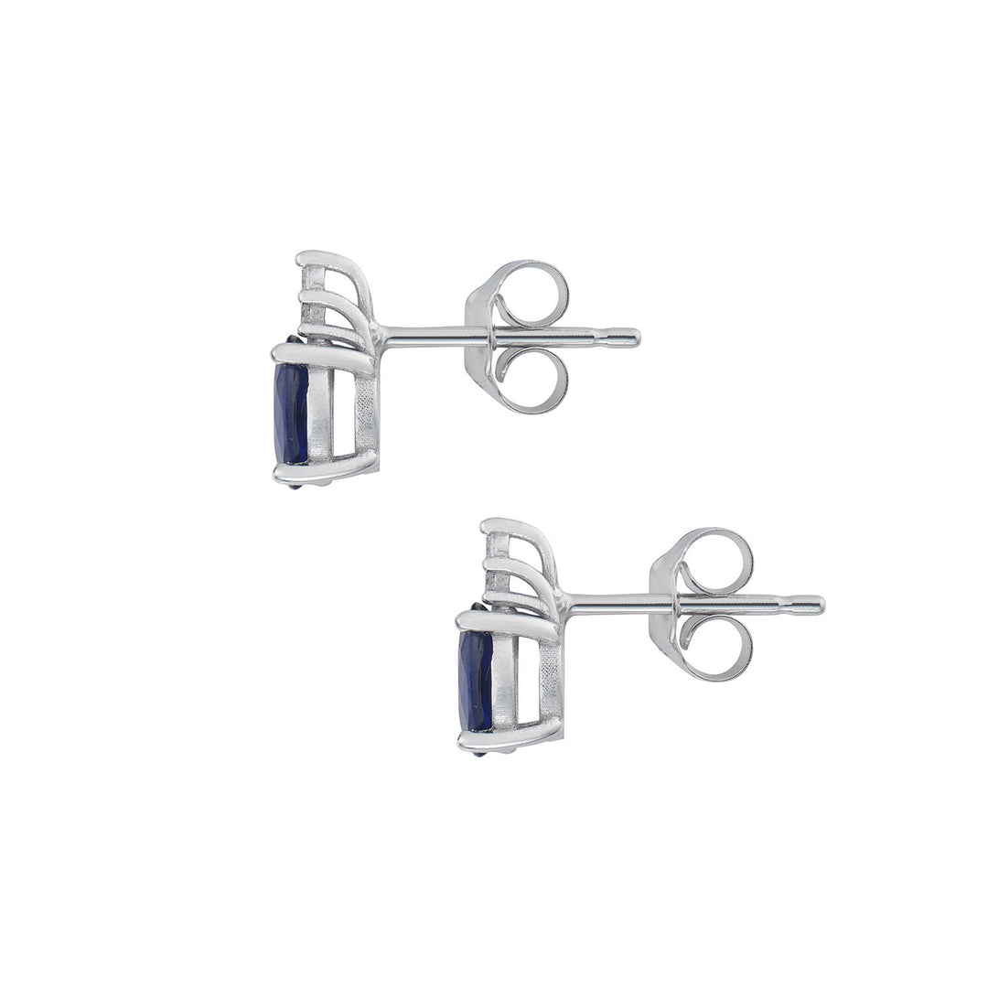 Comete-oorbellen in goud en witte diamanten, ovale blauwe saffier ORB1103