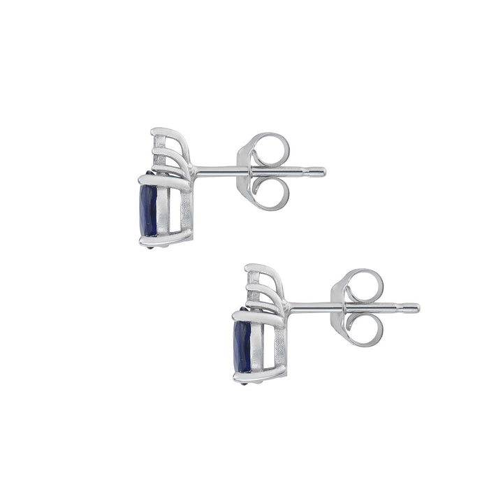 Comete-oorbellen in goud en witte diamanten, ovale blauwe saffier ORB1103