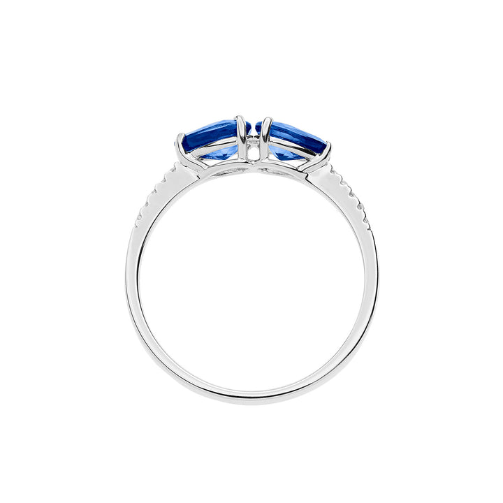 Comete-Goldring mit Diamant- und Saphirtropfen ANB2635