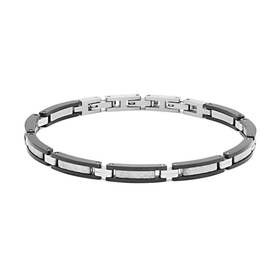 Comete Textured-armband in staal en zwart PVD UBR979