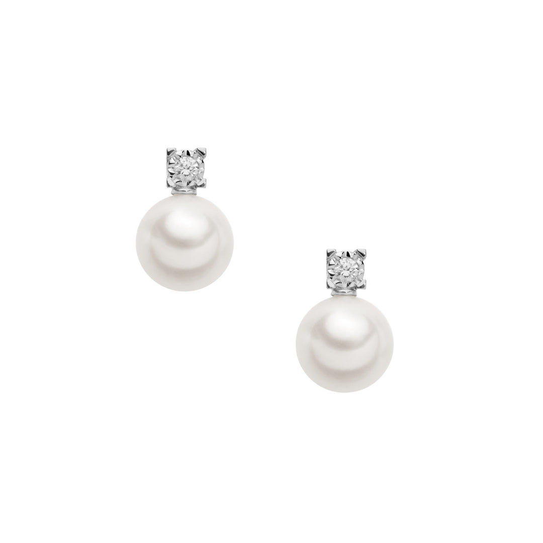 Comete Oorbellen Light Points Parels in goud en diamanten ORP727