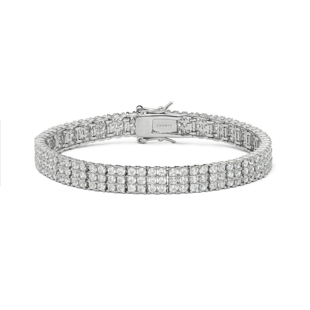Comete-Armband aus Silber und weißen Zirkonen BRA265M18