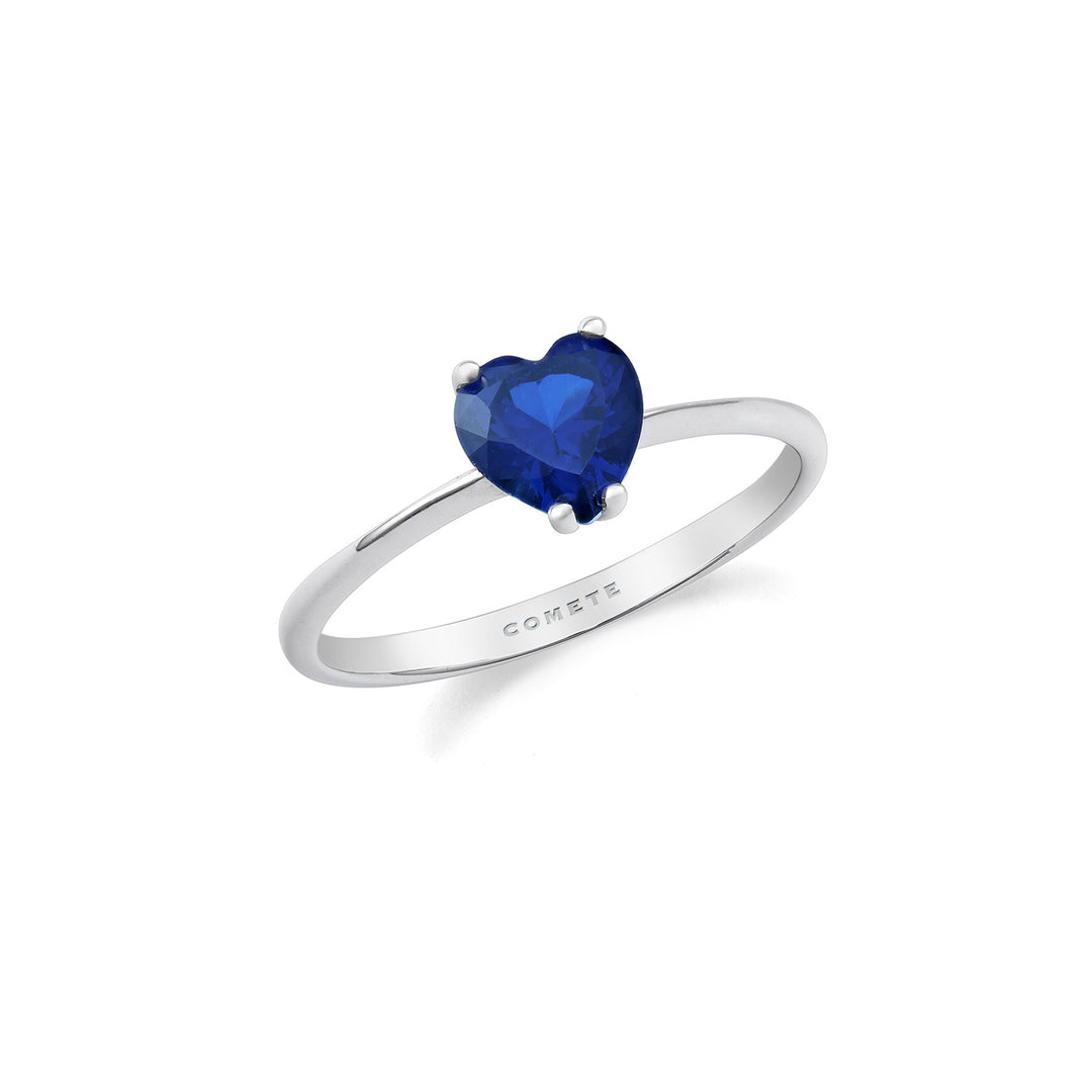 Comete-ring in 750‰ goud en blauw saffierhart ANB2689
