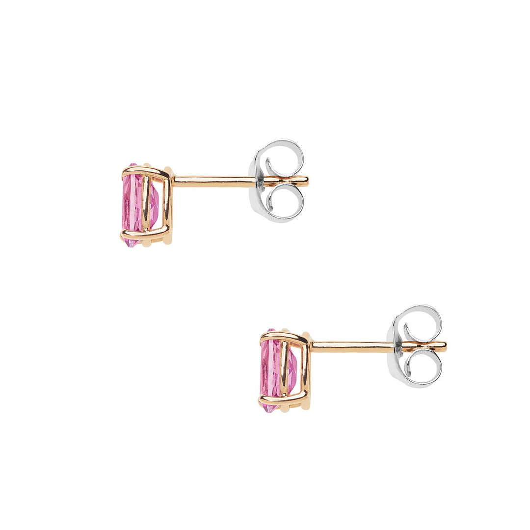 Comete-Ohrringe aus Roségold mit ovalem rosa Topas ORB 1094