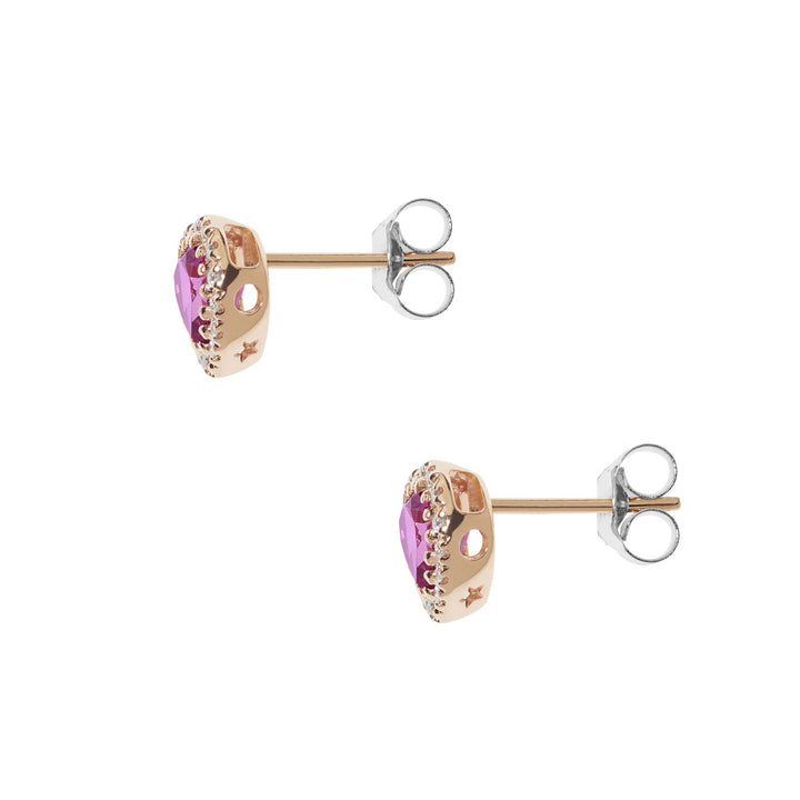 Comete-Ohrringe aus Gold, Diamanten und rosa Topas, Herz ORB 1036