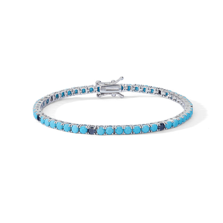 Comete-Silberarmband mit türkisfarbenen und schwarzen Zirkonen UBR1251M20