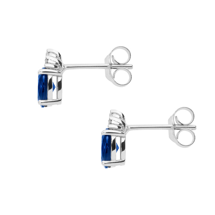 Comete-oorbellen in goud, diamanten en ovale saffier ORB1069