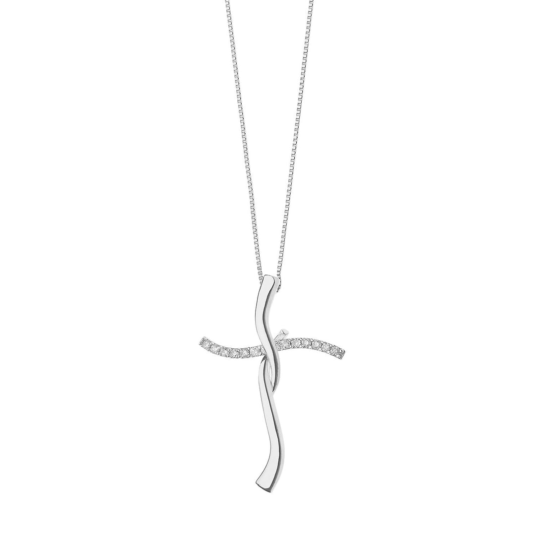 Kometenkreuz-Halskette aus Diamanten und Gold GLB1387